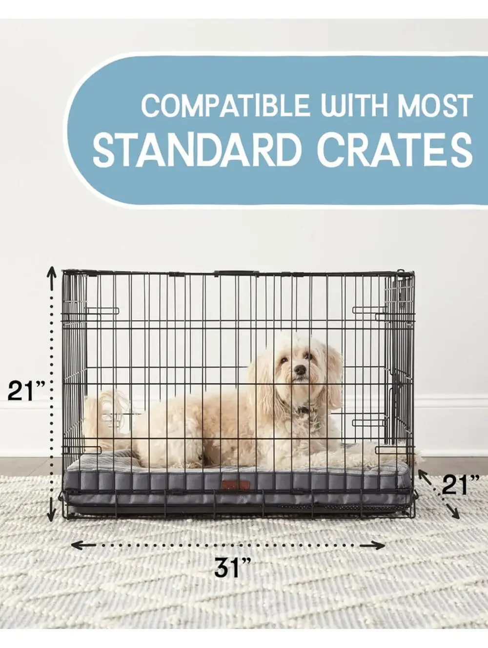(RGB4) 3-Pack Medium Gray Dog Bed Egg Crate Foam Orthopedic Support Rolled